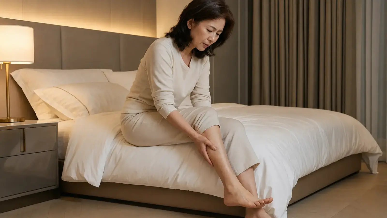 하지불안증후군의 대표 증상과 수면 방해를 설명하는 굿모닝의학칼럼 이미지