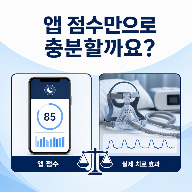 부산 수면클리닉, 양압기 앱 점수가 좋아도 치료 효과를 확인해야 하나요? | 서면굿모닝이비인후과