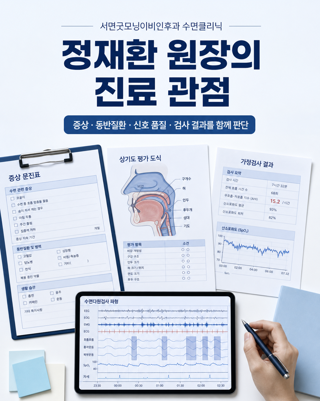 증상과 동반질환, 가정검사 결과와 수면다원검사 파형을 함께 살펴보는 정재환 원장의 진료 관점