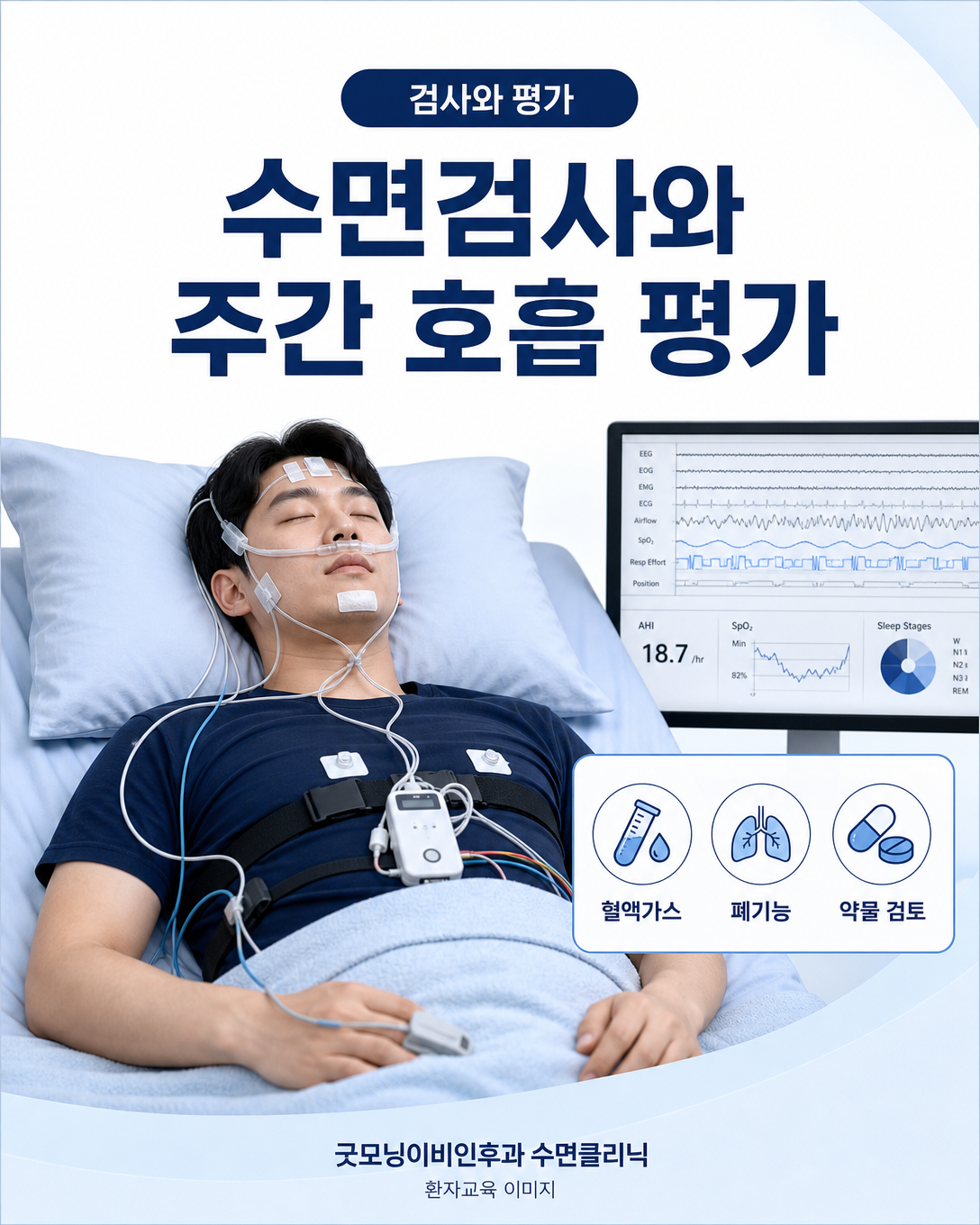 비만저환기증후군 평가를 위한 수면다원검사와 주간 호흡 평가 항목