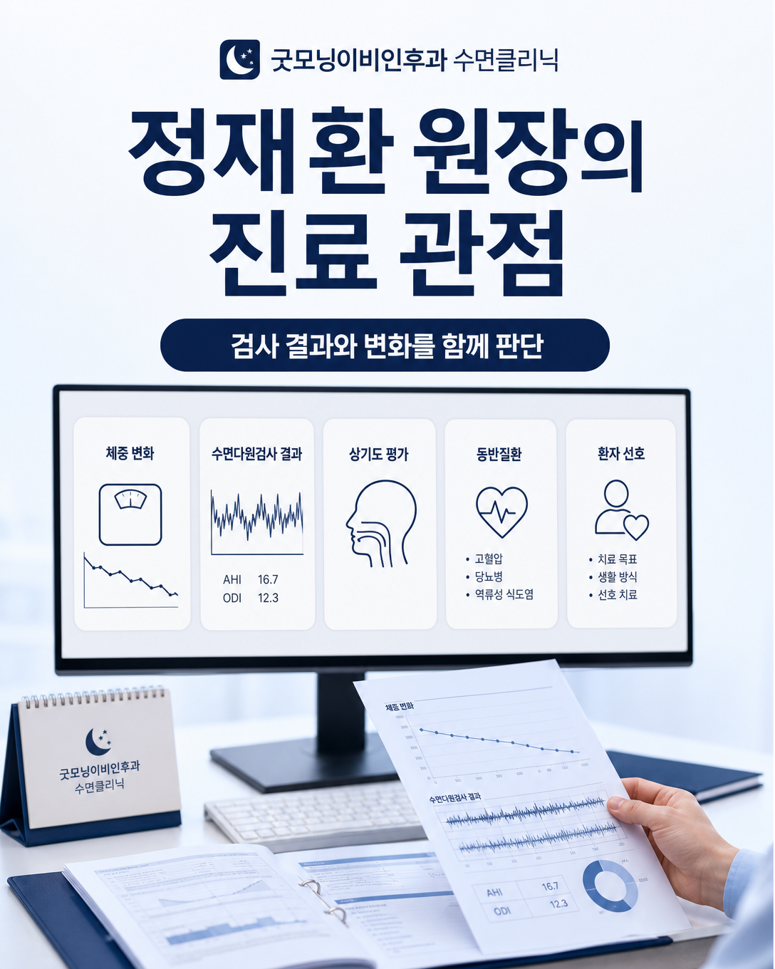 체중 변화와 수면검사, 상기도 상태, 동반질환을 종합해 판단하는 진료 관점