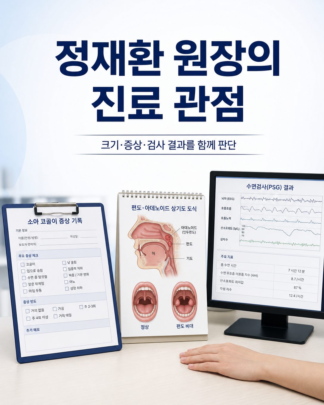 소아 코골이에서 상기도 크기, 증상과 수면검사 결과를 함께 판단하는 진료 관점