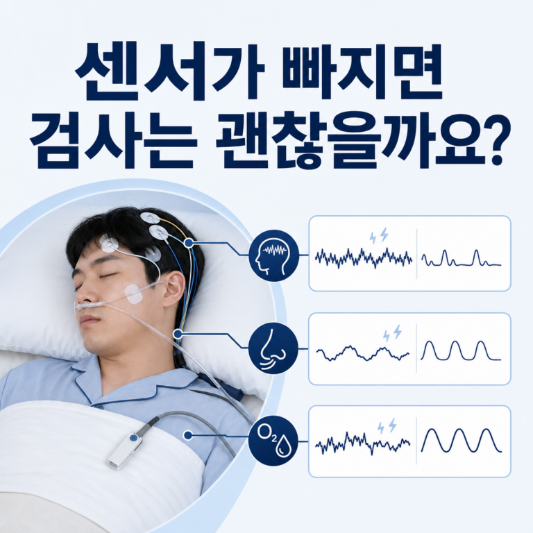 부산 수면다원검사, 센서가 빠지거나 신호에 잡음이 생기면 어떻게 하나요? | 서면굿모닝이비인후과