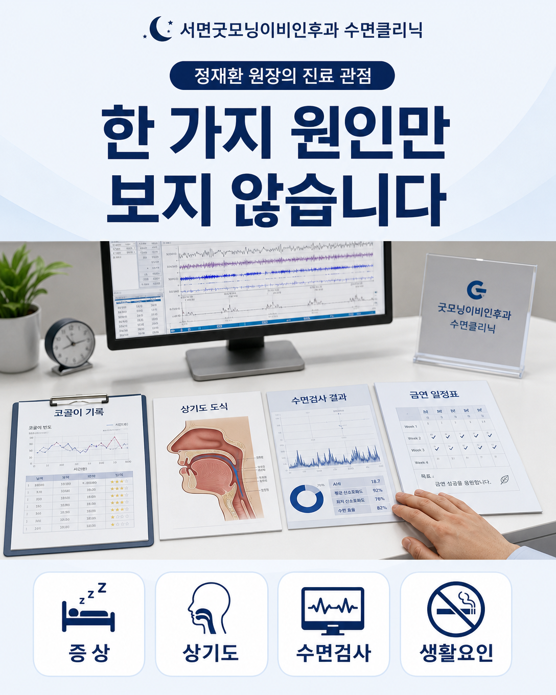 증상과 상기도 상태, 수면검사 결과, 생활요인을 함께 살피는 진료 관점