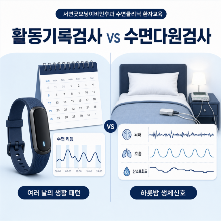 부산 수면다원검사, 활동기록검사와 무엇이 다른가요? | 서면굿모닝이비인후과
