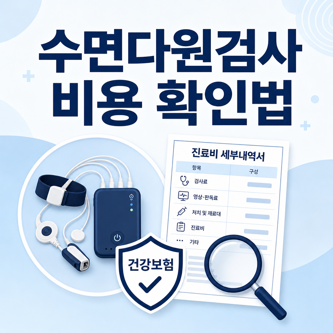 수면다원검사 비용 구성과 건강보험 확인 방법을 보여주는 대표 이미지