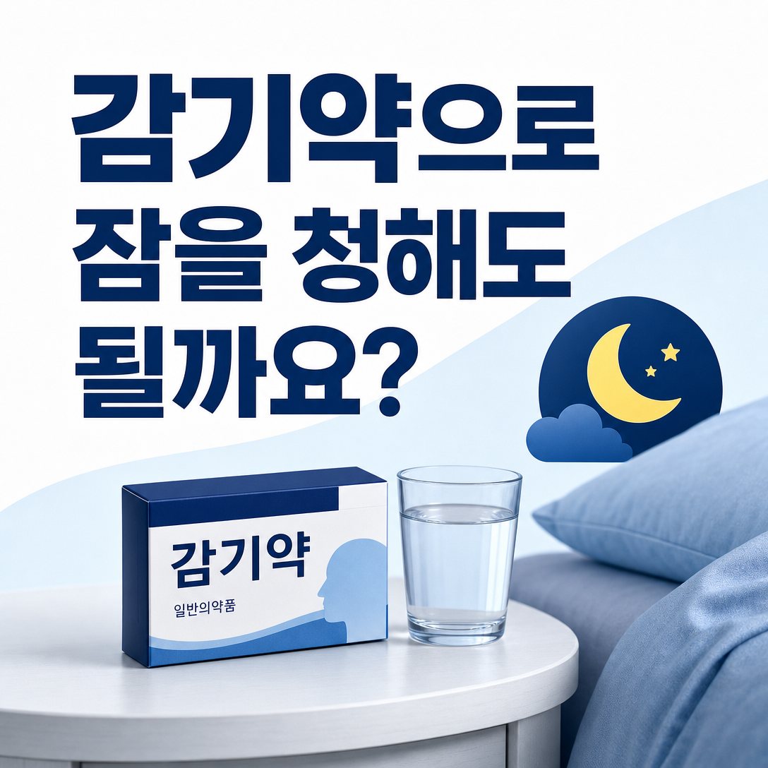감기약이나 항히스타민제를 수면 목적으로 복용해도 되는지 설명하는 대표 이미지