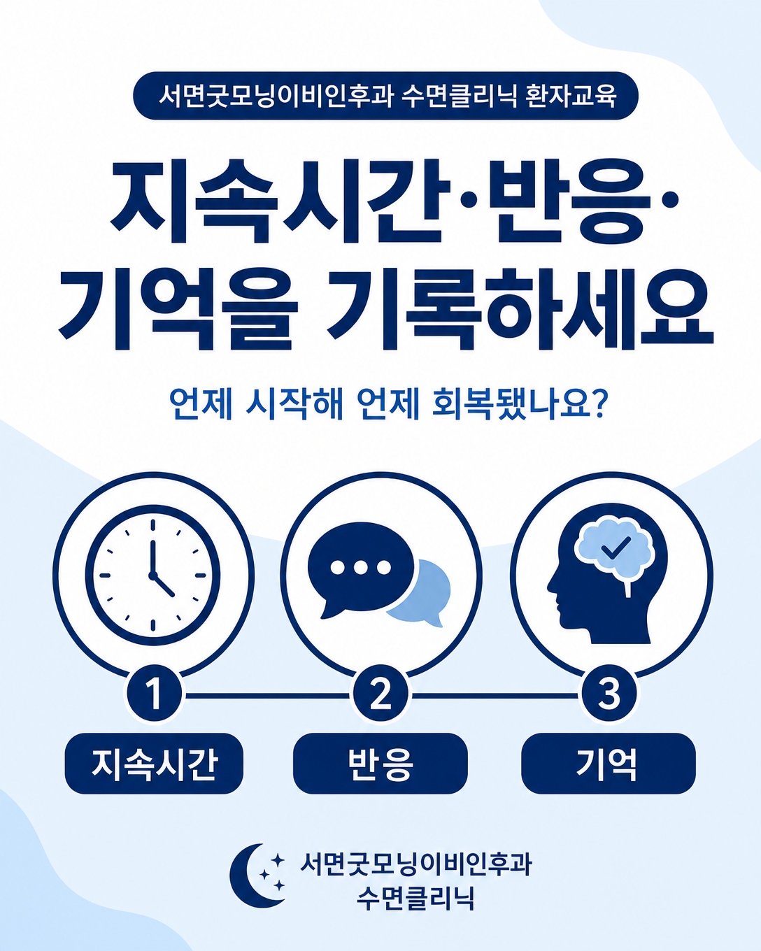 깬 직후 혼란을 평가하기 위해 지속시간과 반응 및 기억 여부를 기록하는 방법