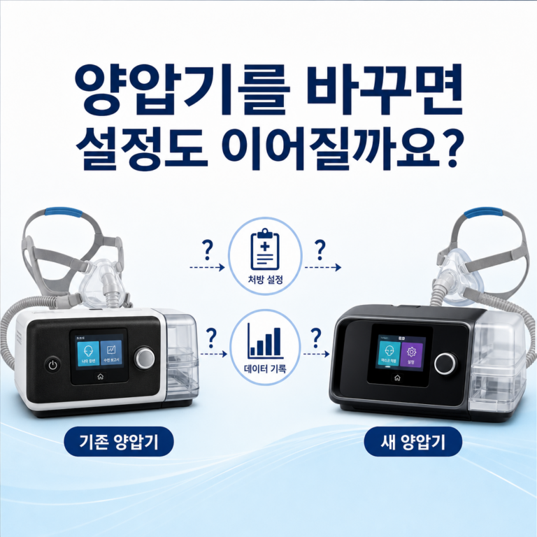 부산 수면클리닉, 양압기 기기를 바꾸면 설정과 데이터도 이어질까요? | 서면굿모닝이비인후과