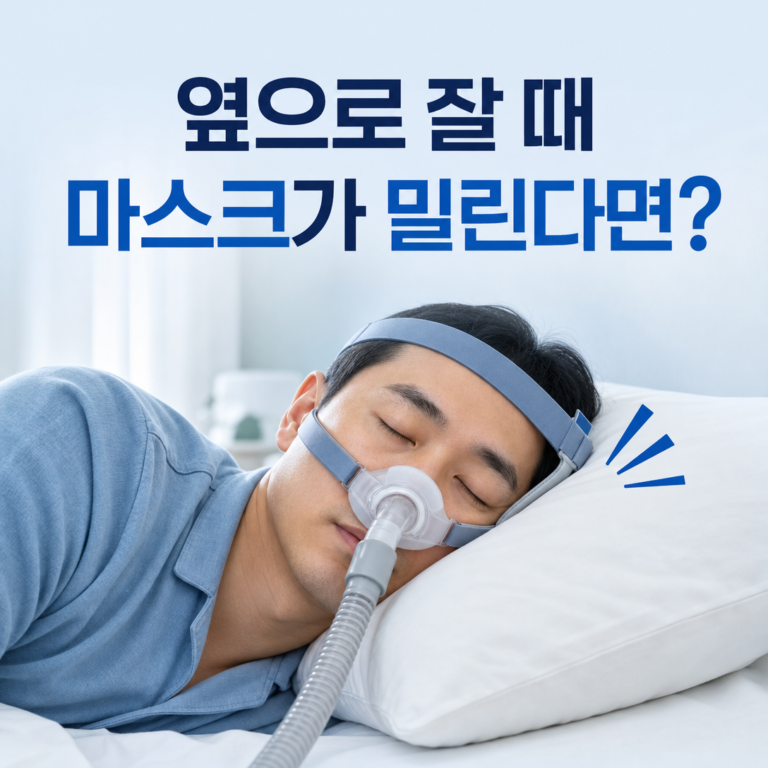 부산 수면클리닉, 옆으로 잘 때 양압기 마스크가 밀리면 어떻게 할까요? | 서면굿모닝이비인후과