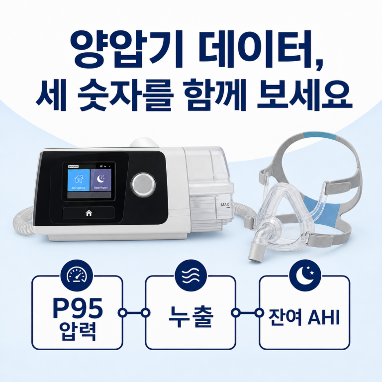 부산 수면클리닉, 양압기 P95·누출·잔여 AHI를 함께 보는 법 | 서면굿모닝이비인후과