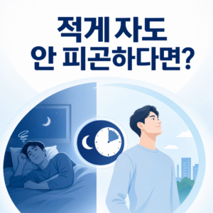 잠을 적게 자도 피곤하지 않은 수면 욕구 감소와 불면증의 차이를 보여주는 대표 이미지