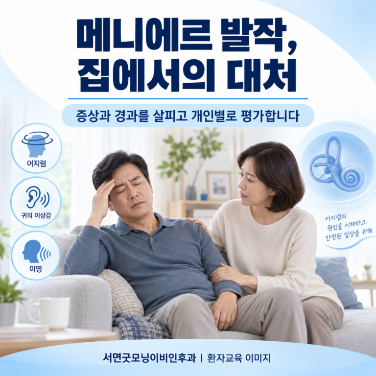 메니에르병 발작이 심할 때 집에서는 무엇을 해야 하나요?