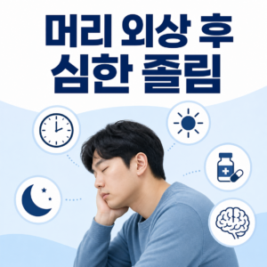 머리 외상 후 심한 졸림의 여러 원인을 보여주는 환자교육 이미지