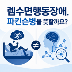 렘수면행동장애가 파킨슨병을 반드시 의미하지 않음을 설명하는 대표 이미지