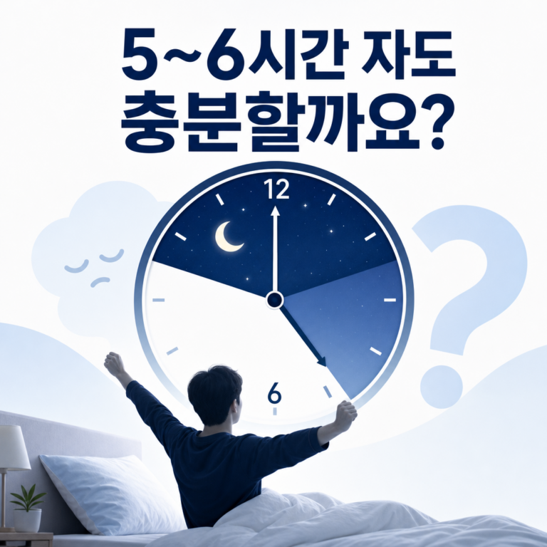 부산 수면클리닉, 하루 5~6시간 자도 졸리지 않으면 충분할까요? | 서면굿모닝이비인후과