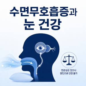 수면무호흡증과 녹내장 등 눈 건강의 연관성을 설명하는 대표 이미지
