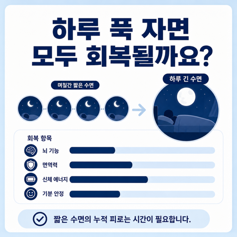 부산 수면클리닉, 며칠 부족한 잠은 하루 푹 자면 회복될까요? | 서면굿모닝이비인후과