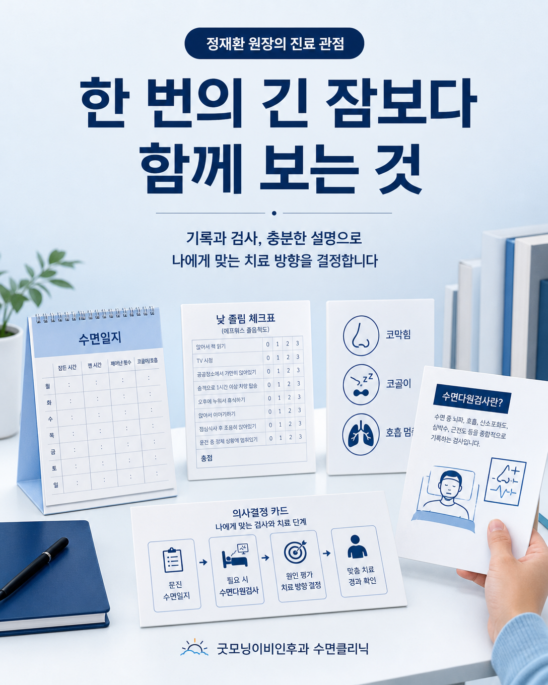 수면일지와 낮 졸림, 호흡 증상 및 검사 필요성을 함께 판단하는 진료 관점
